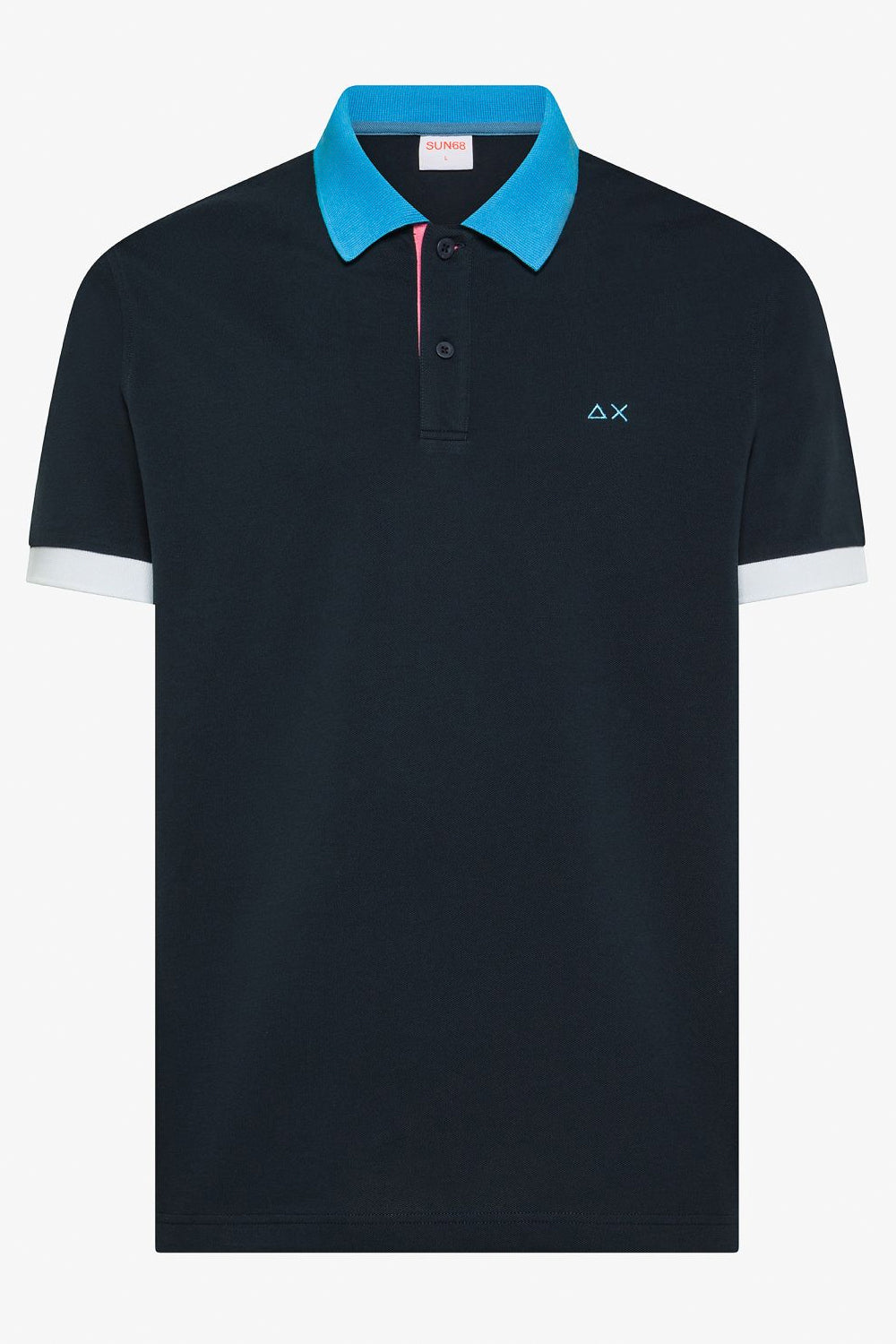 SUN68 Polo con colletto a contrasto in cotone