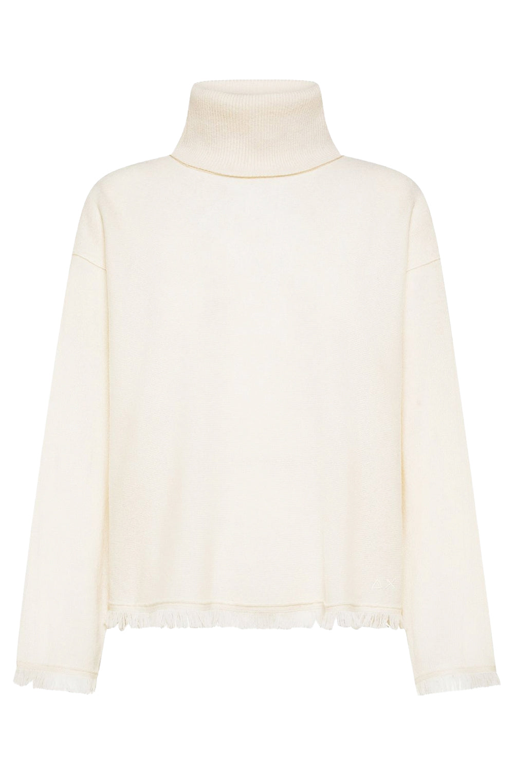 SUN 68 Maglia dolcevita in lana con frange