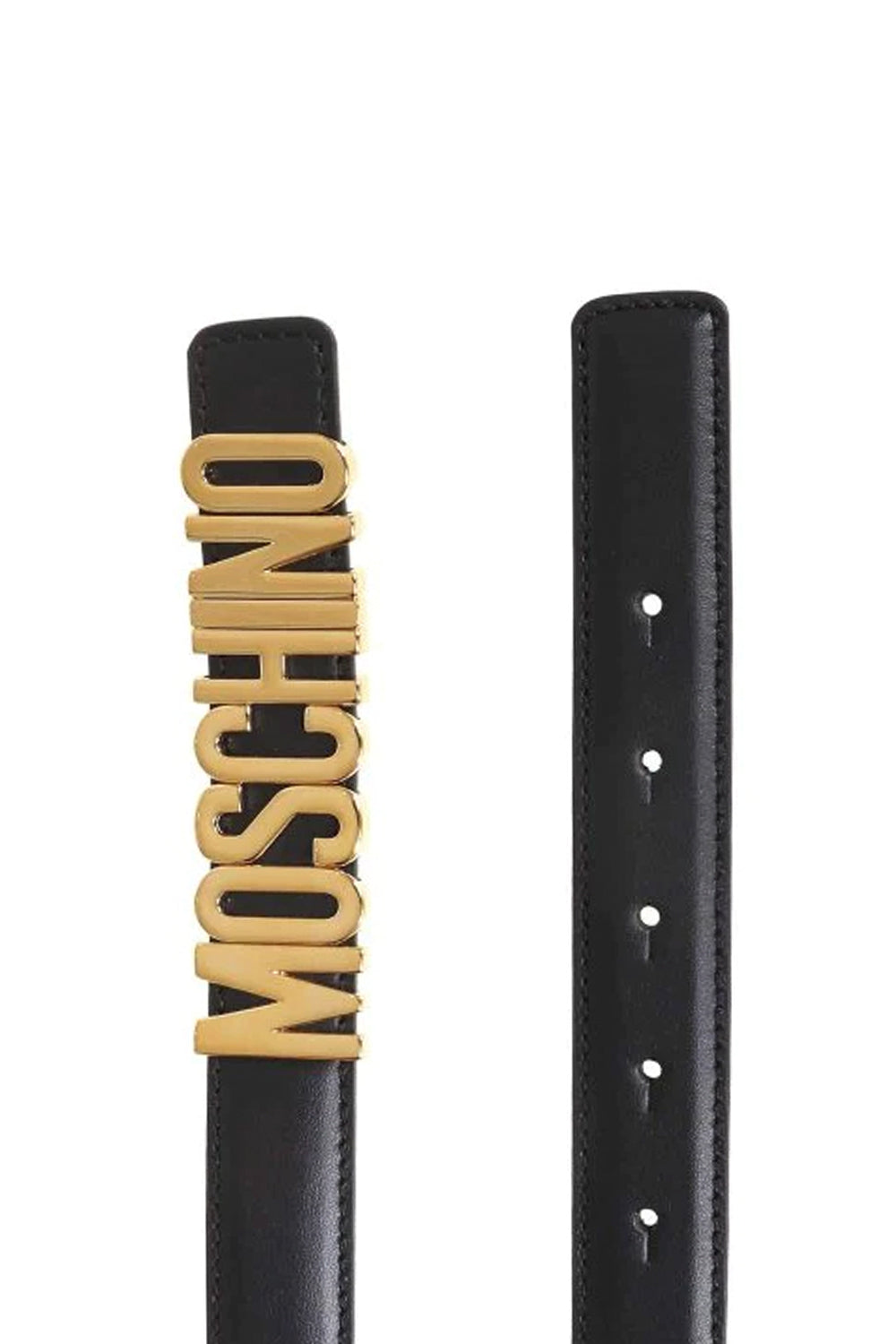MOSCHINO Cintura media in pelle con lettering MOSCHINO