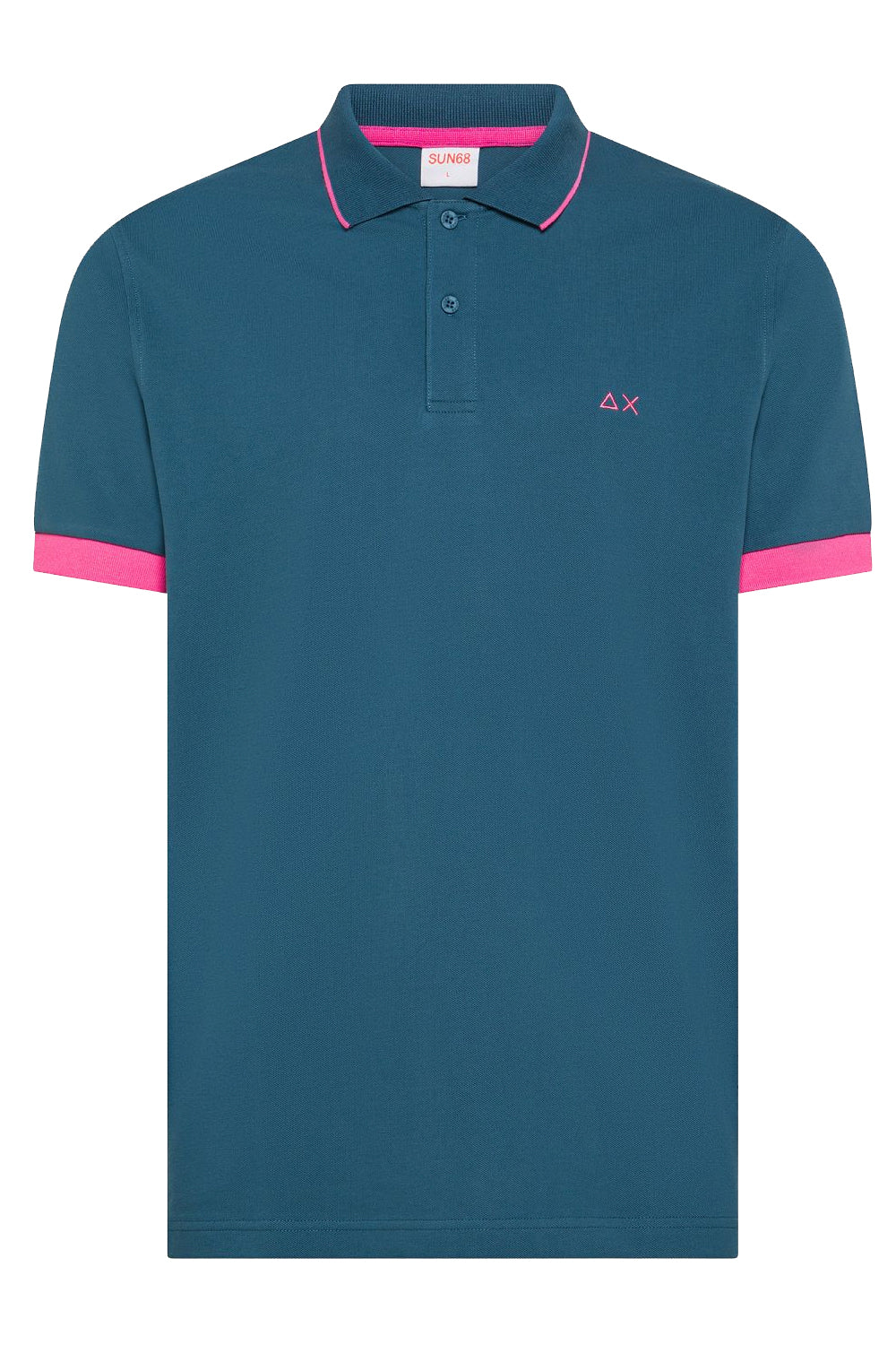 SUN68 Polo con bordi fluo in cotone