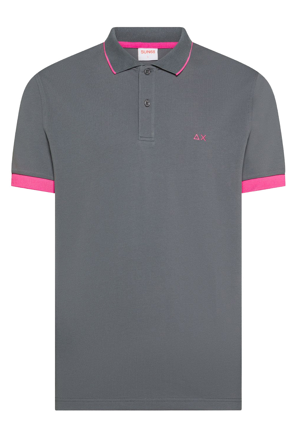 SUN68 Polo con bordi fluo in cotone