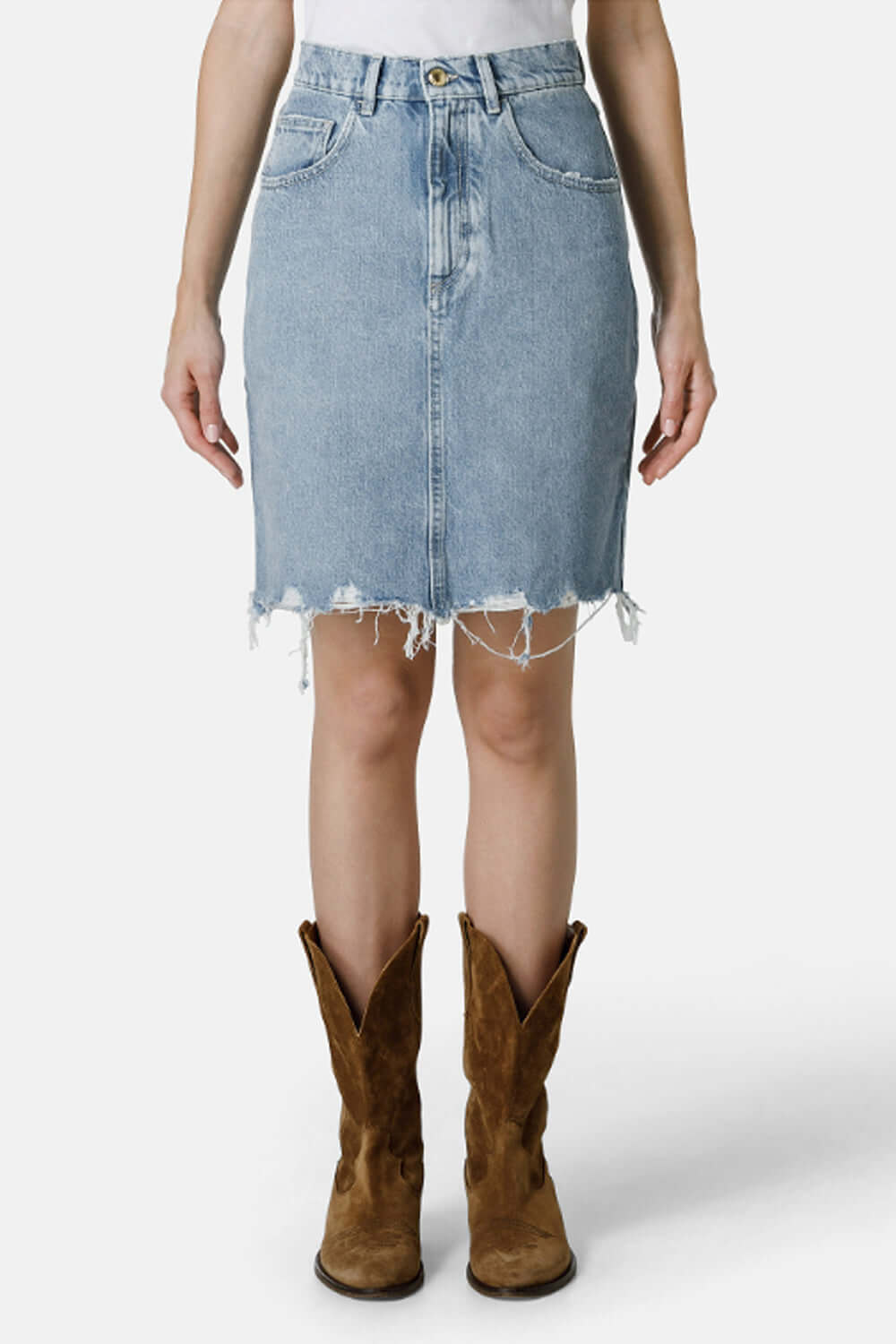 CYCLE Gonna Longuette in denim sfrangiato Uncategorized CYCLE