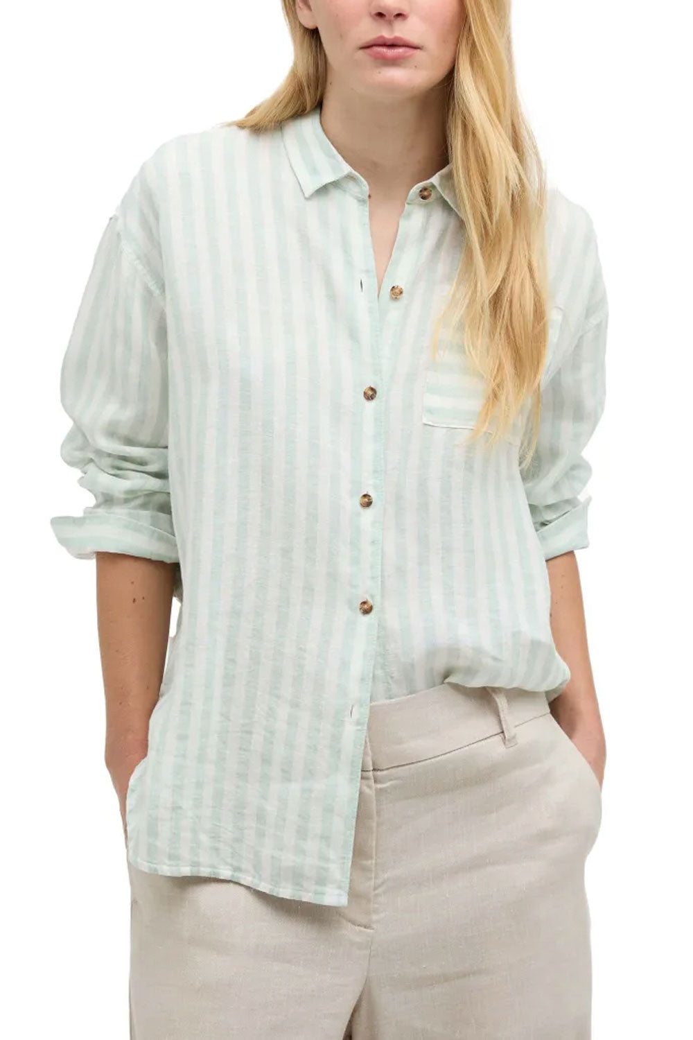 BARBOUR Camicia di lino Annie con motivo a righe