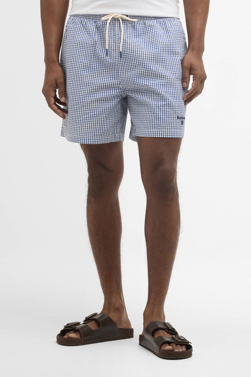BARBOUR Costume da bagno a quadretti in seersucker