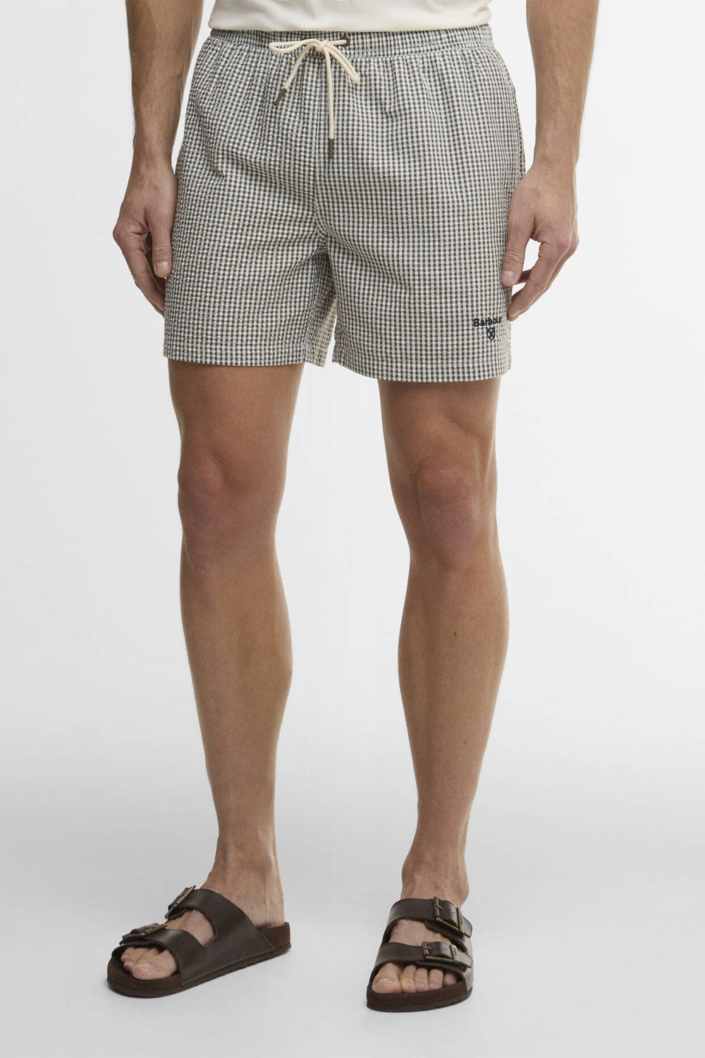 BARBOUR Costume da bagno a quadretti in seersucker