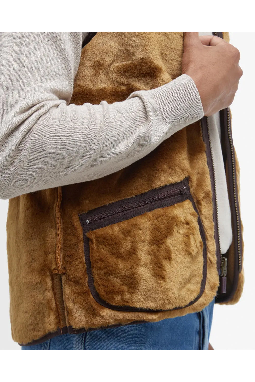 BARBOUR Gilet/fodera in pile caldo con cerniera