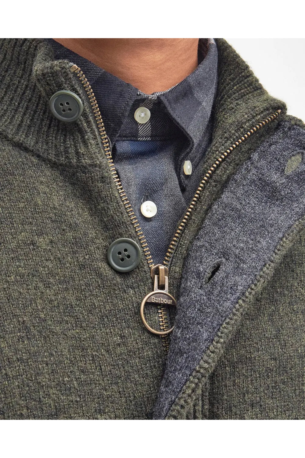 BARBOUR Maglione con zip Patch