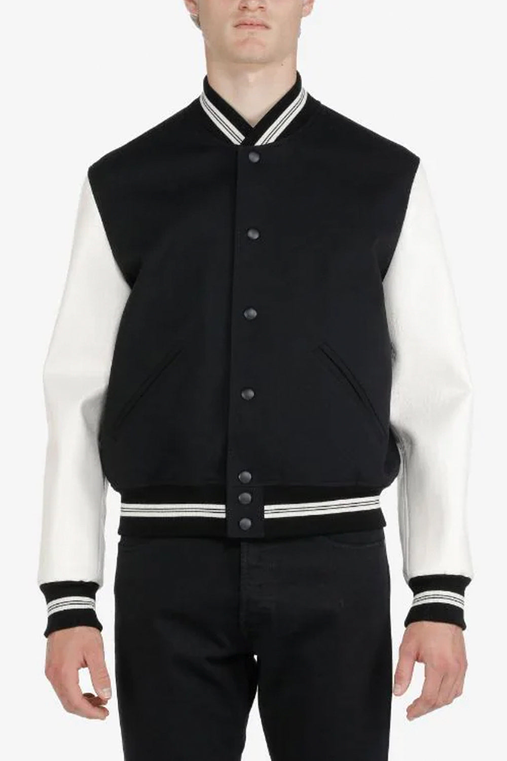 N21 Giubbotto college con maniche in pelle N21