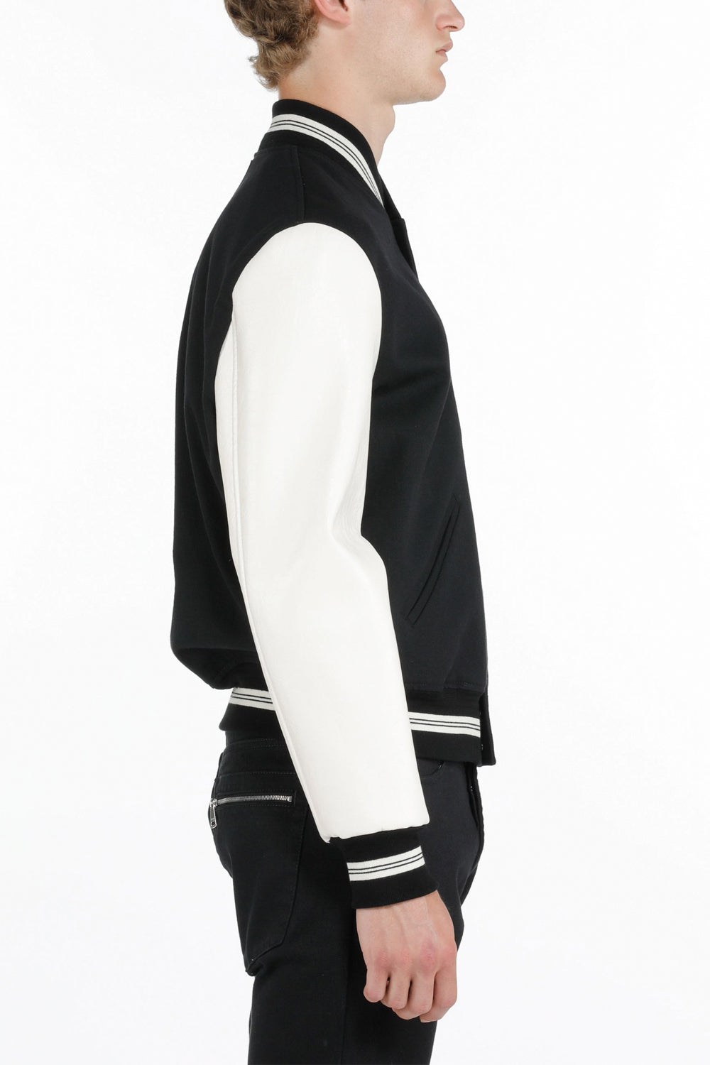 N21 Giubbotto college con maniche in pelle N21