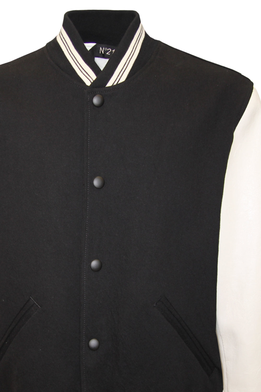 N21 Giubbotto college con maniche in pelle N21