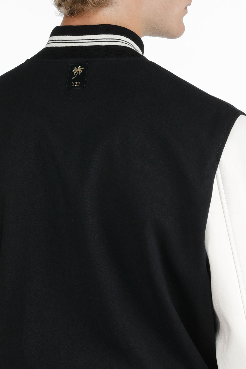 N21 Giubbotto college con maniche in pelle N21