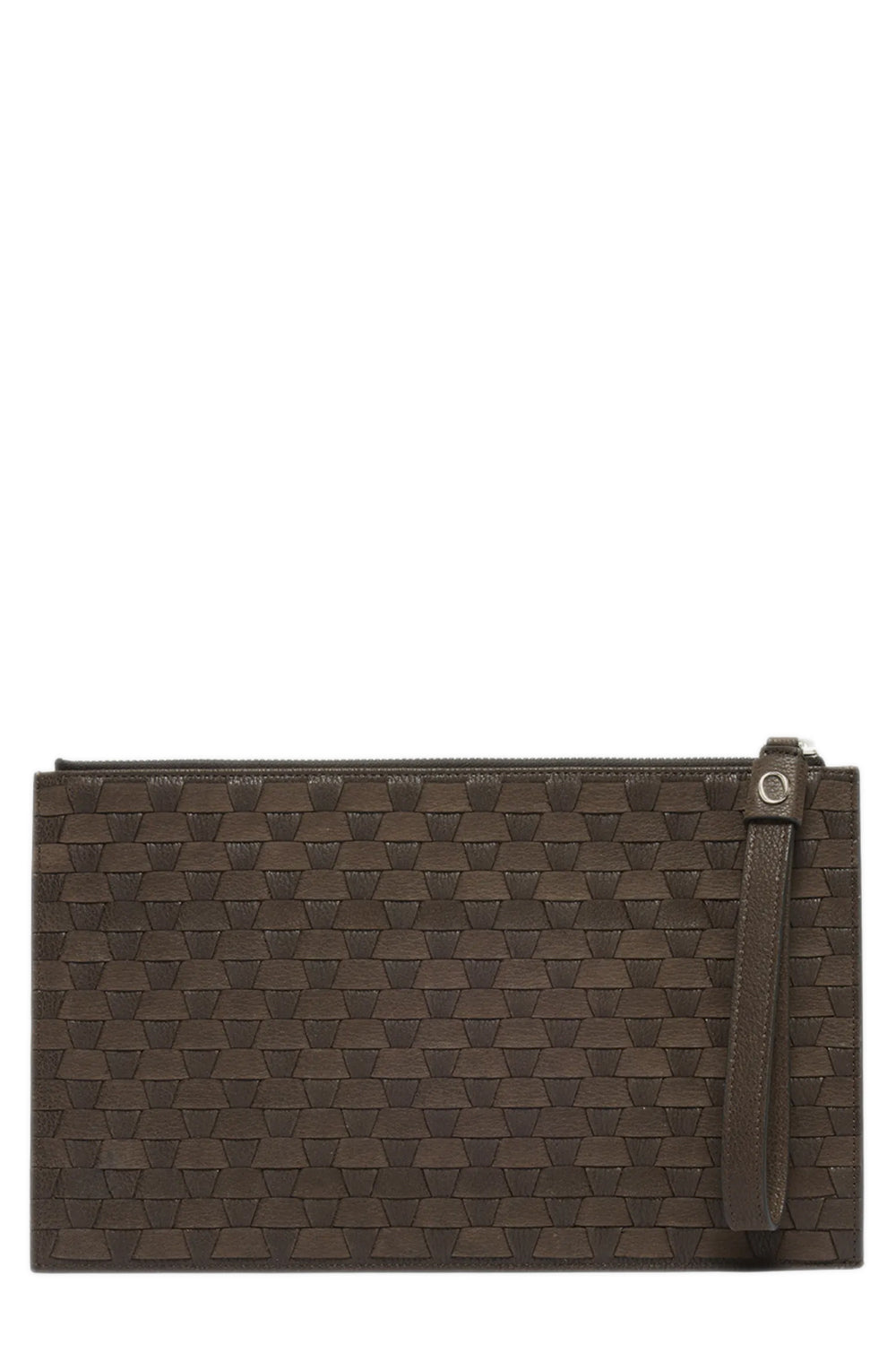 Busta grande Chevrette Woven in pelle con polsiera