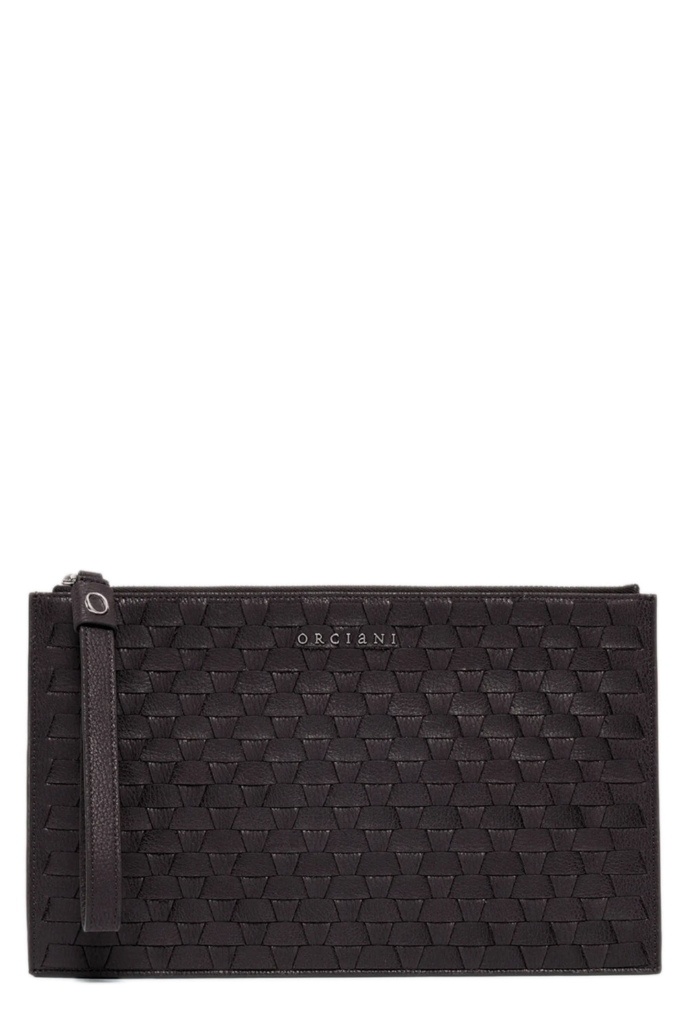 Busta grande Chevrette Woven in pelle con polsiera