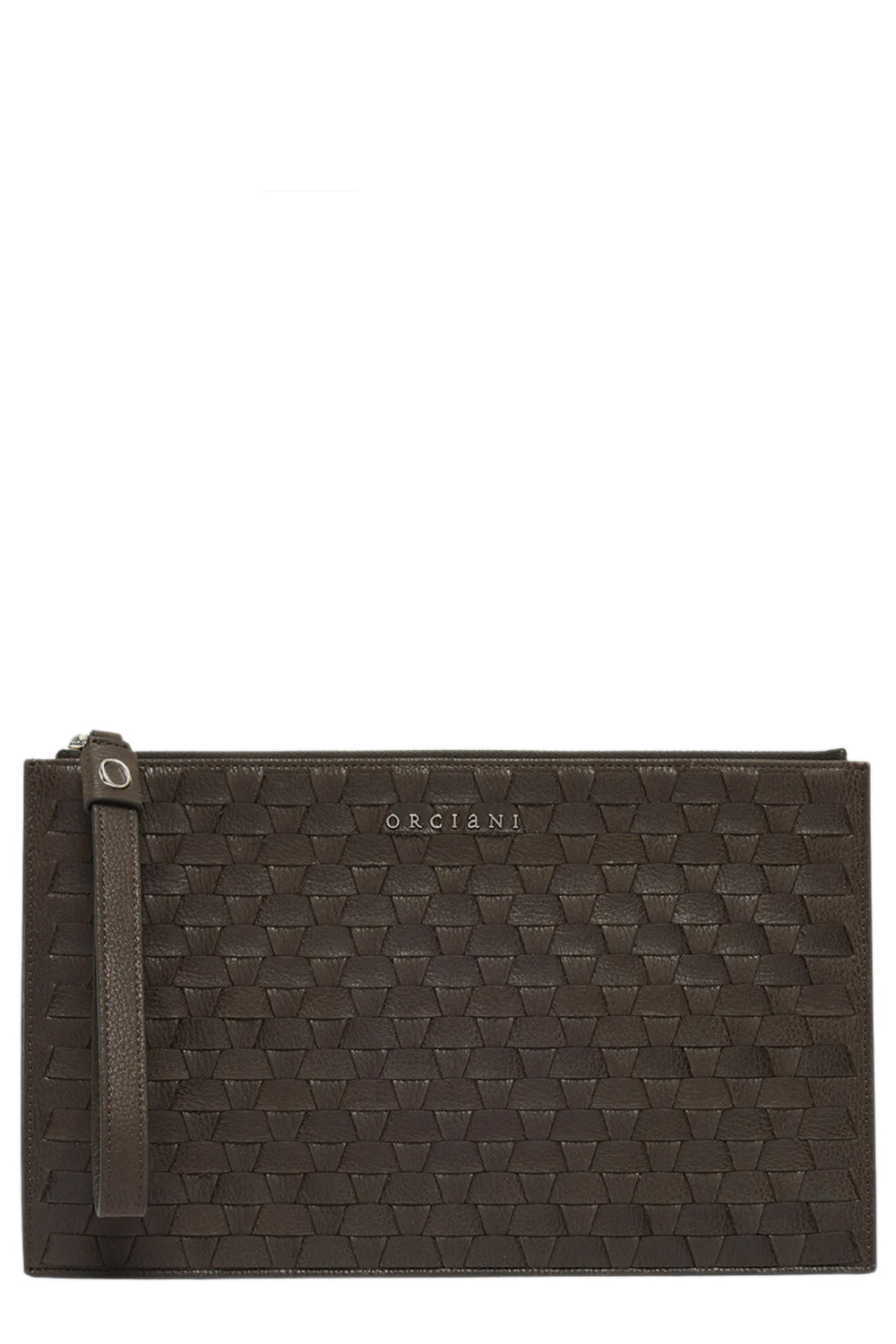 Busta grande Chevrette Woven in pelle con polsiera