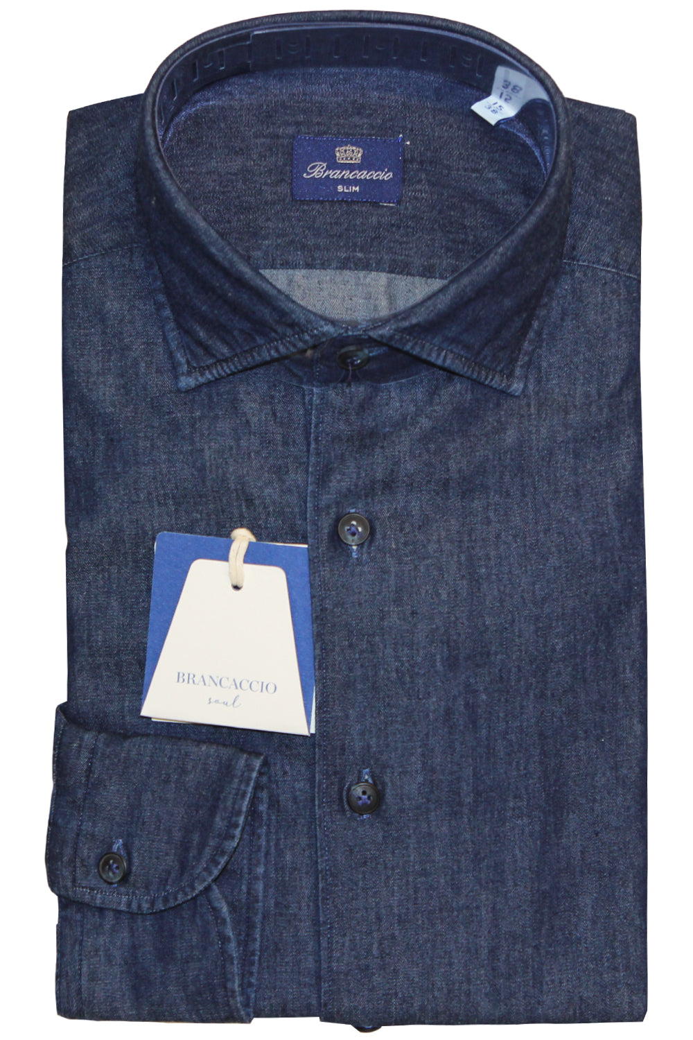 BRANCACCIO Camicia in cotone effetto denim