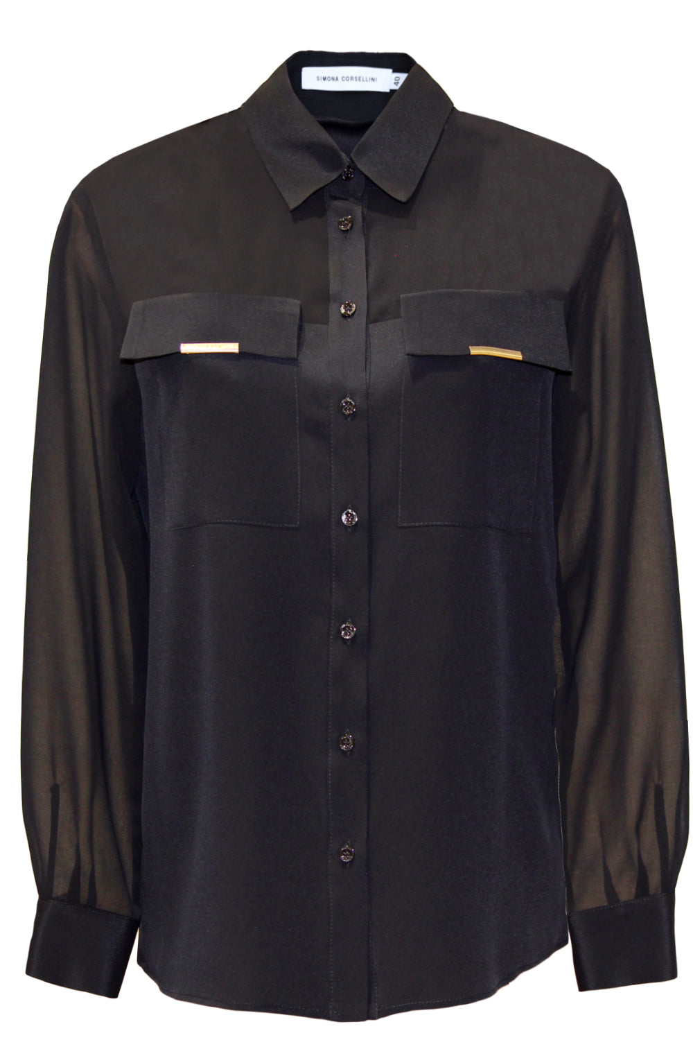 SIMONA CORSELLINI Camicia con placchette oro SIMONA CORSELLINI