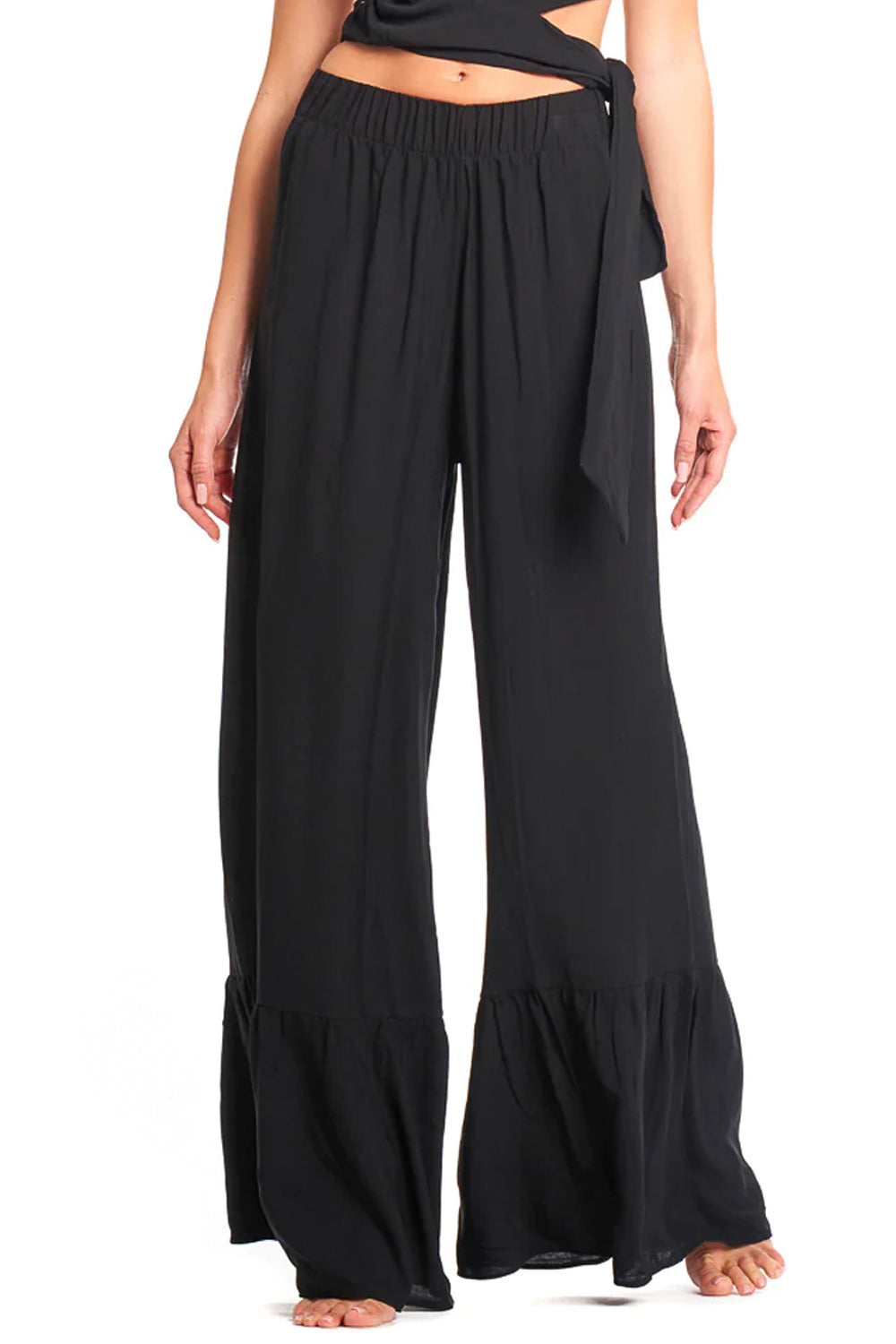 COTAZUR Pantalone a palazzo in viscosa