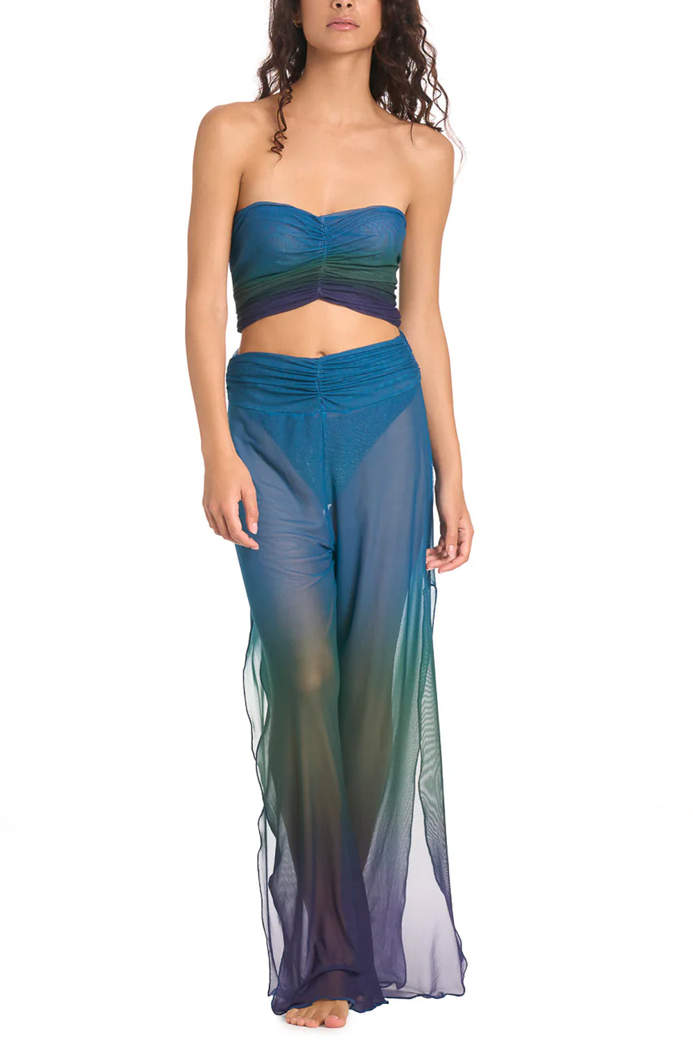 COTAZUR Pantalone in tulle stampato