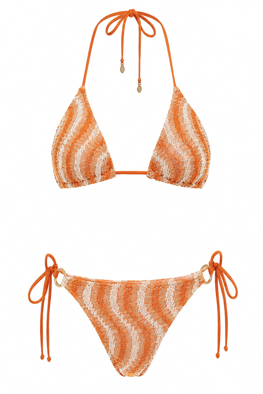 COTAZUR Bikini triangolo in maglia motivo onde