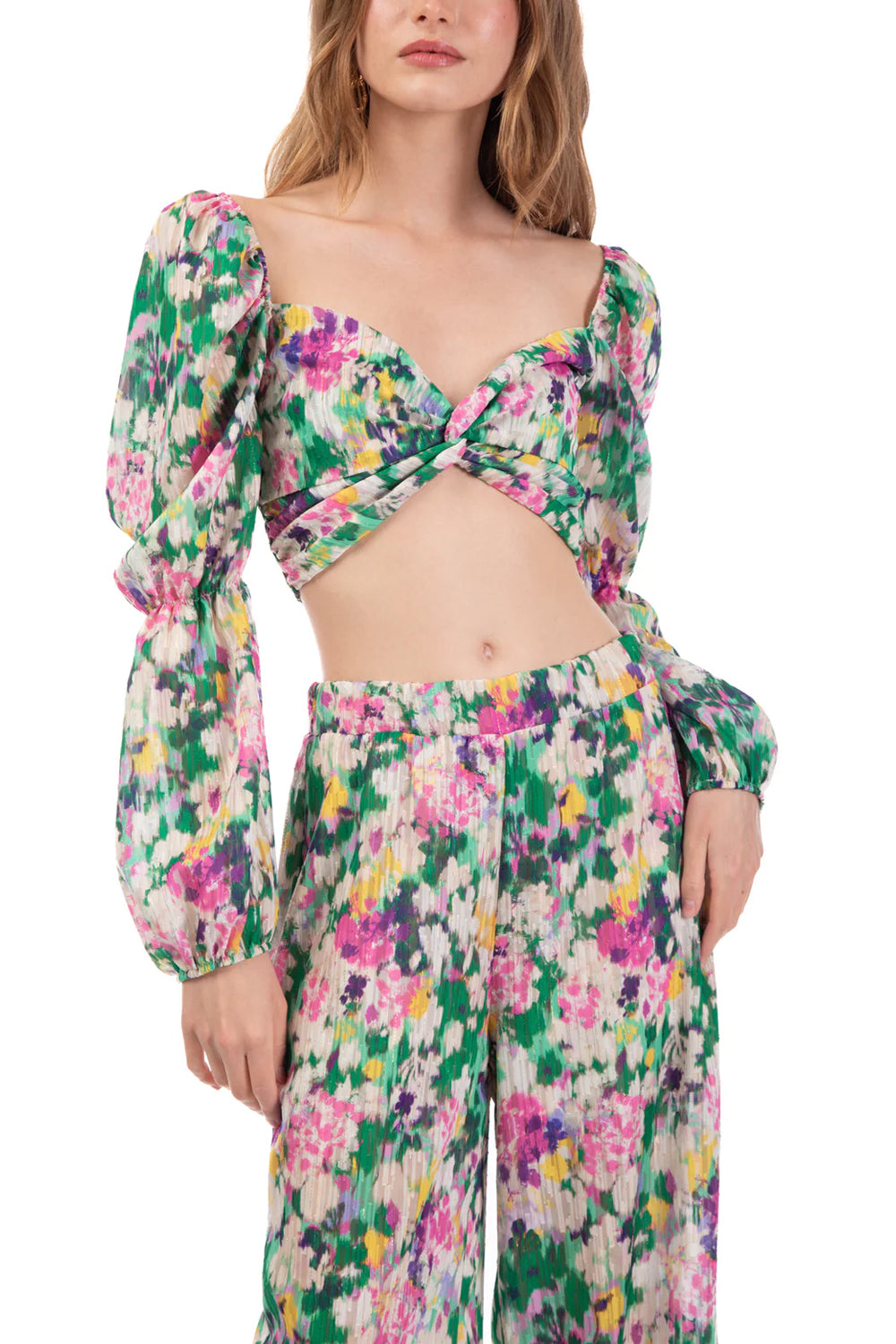 LE VOLIERE Cropped top con maniche palloncino LE VOLIERE