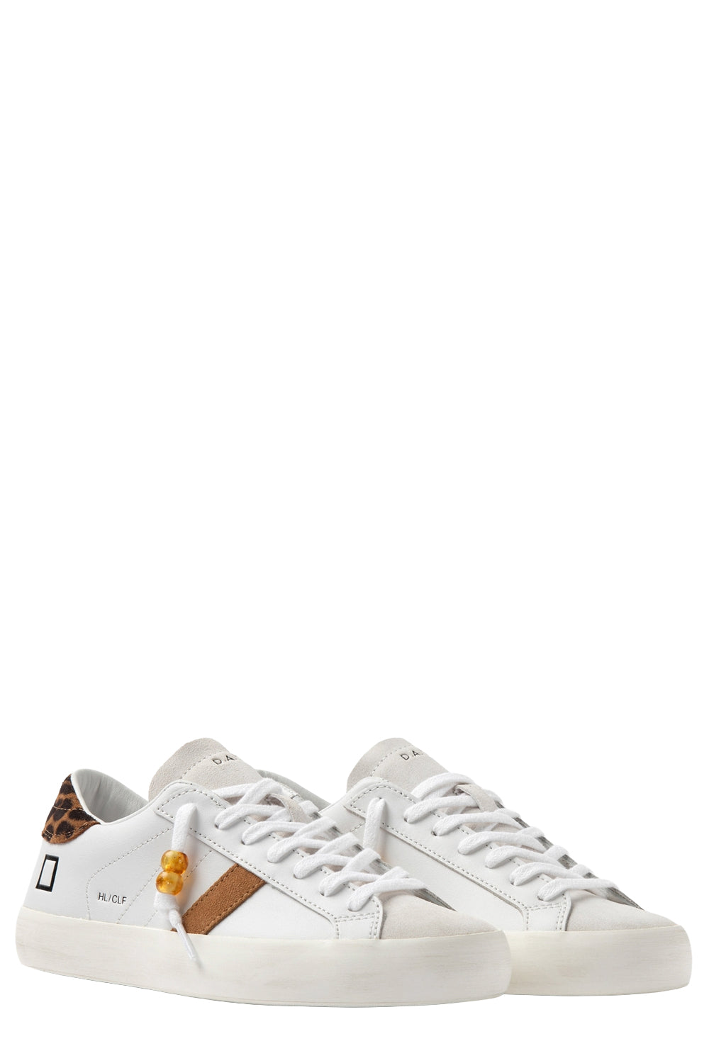 D.A.T.E. Scarpe Hill Low Calf White Leopard