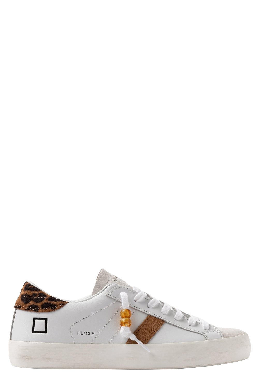 D.A.T.E. Scarpe Hill Low Calf White Leopard