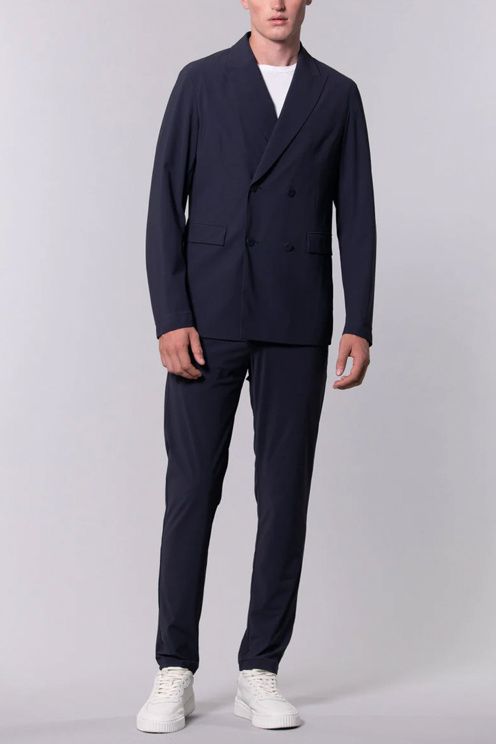 DUNO Giacca doppiopetto tessuto in maglia bstretch DUNO