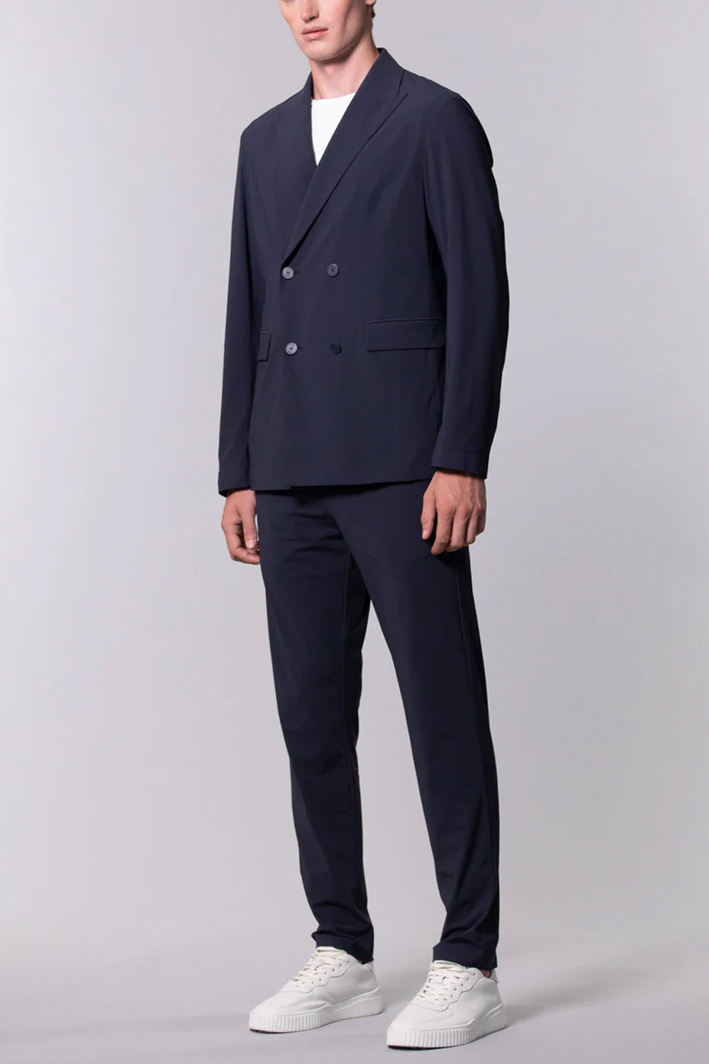DUNO Giacca doppiopetto tessuto in maglia bstretch DUNO