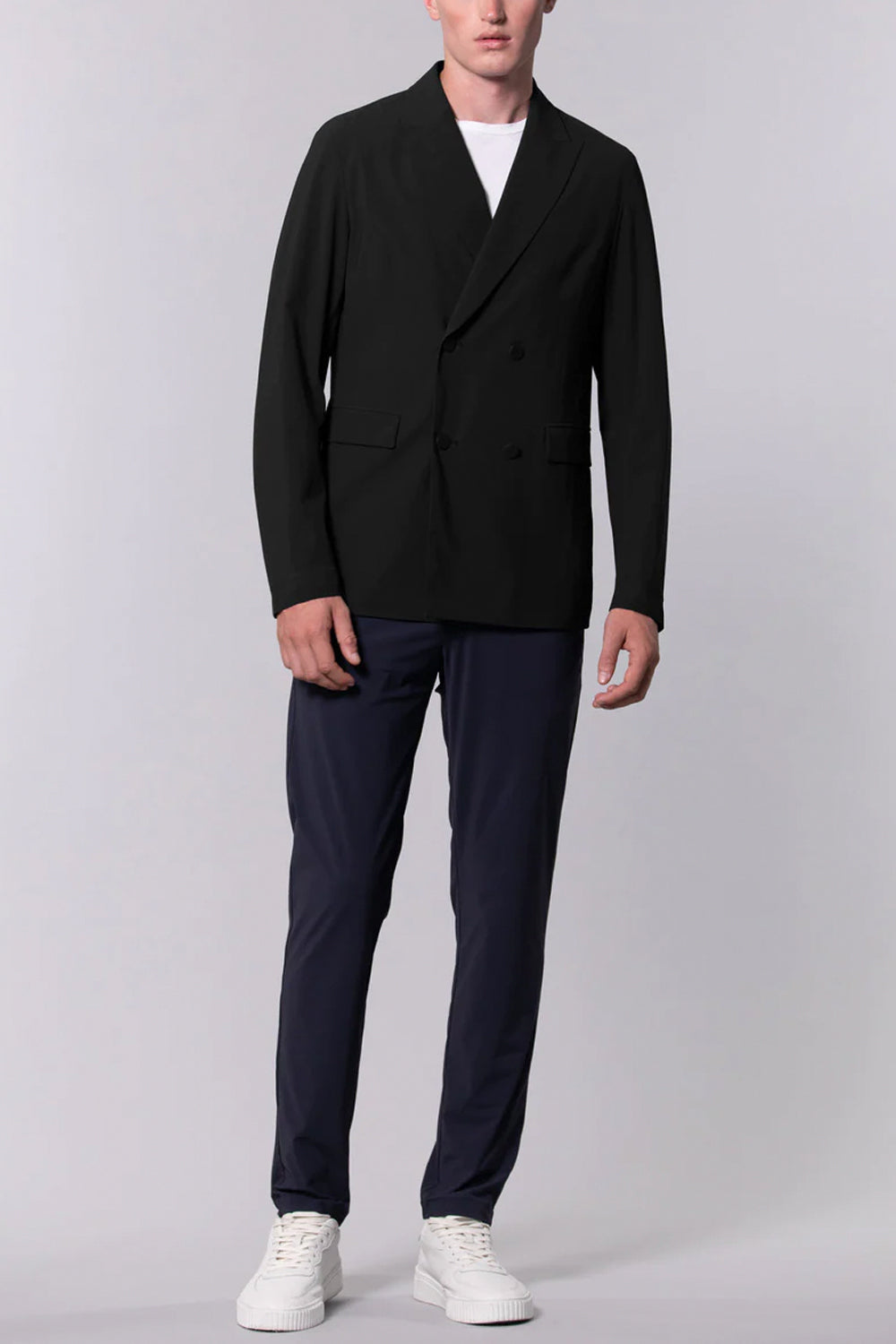 DUNO Giacca doppiopetto tessuto in maglia bstretch