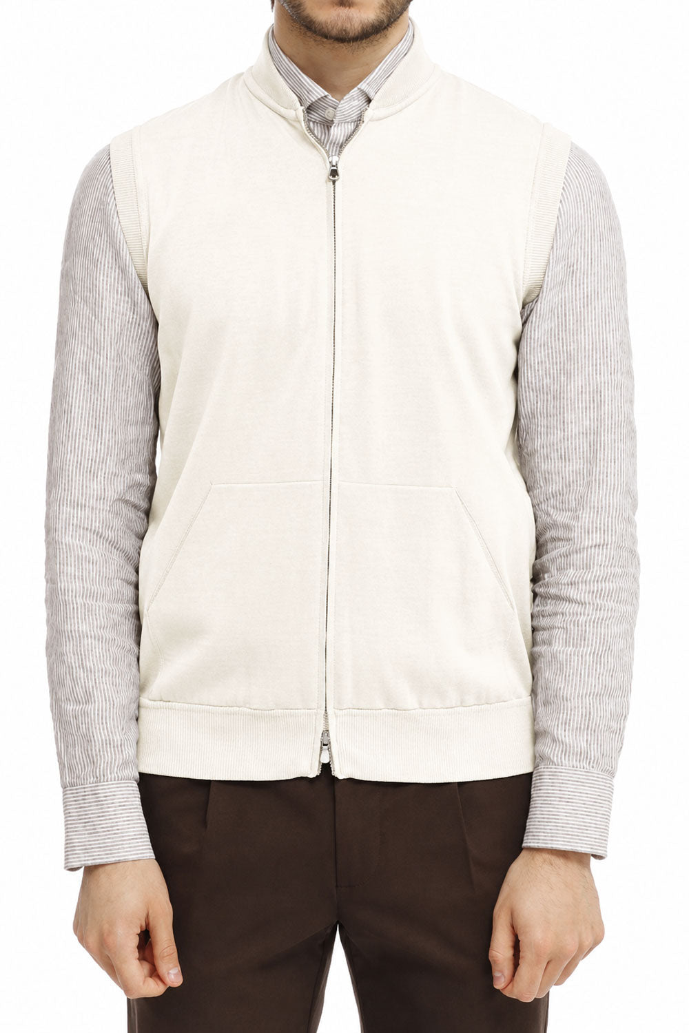 FILIPPO DE LAURENTIIS Gilet in cotone con zip