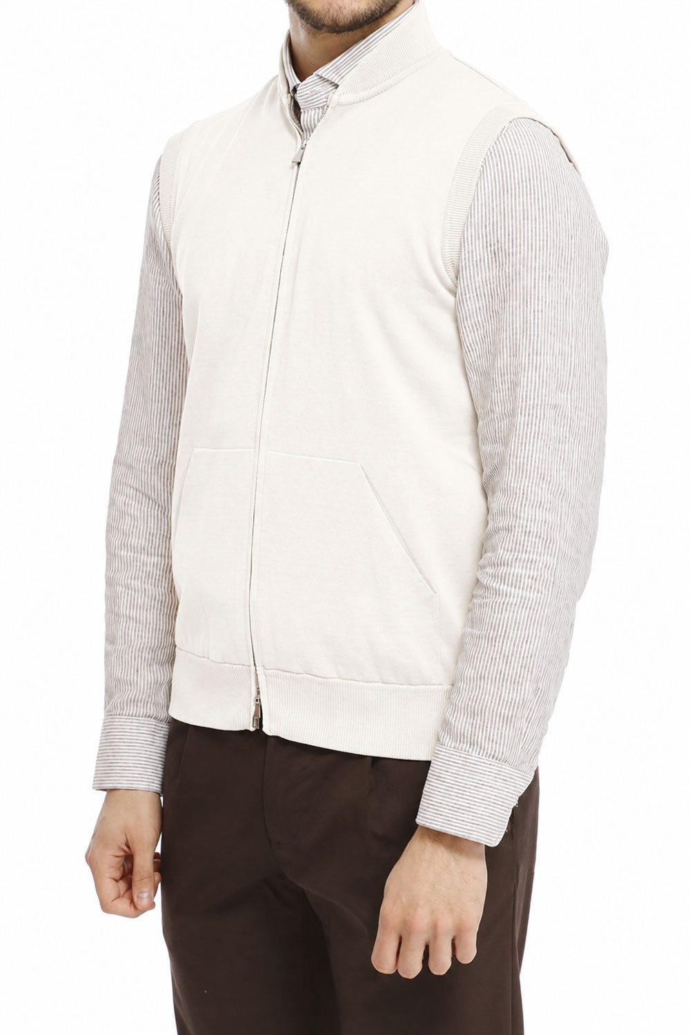 FILIPPO DE LAURENTIIS Gilet in cotone con zip