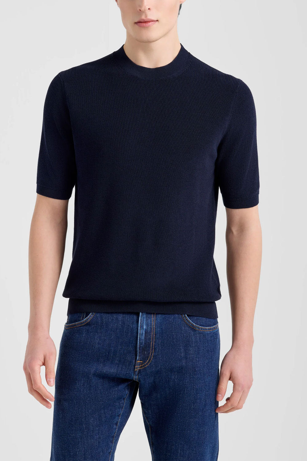 FILIPPO DE LAURENTIIS Maglia girocollo in cotone punto pannocchia