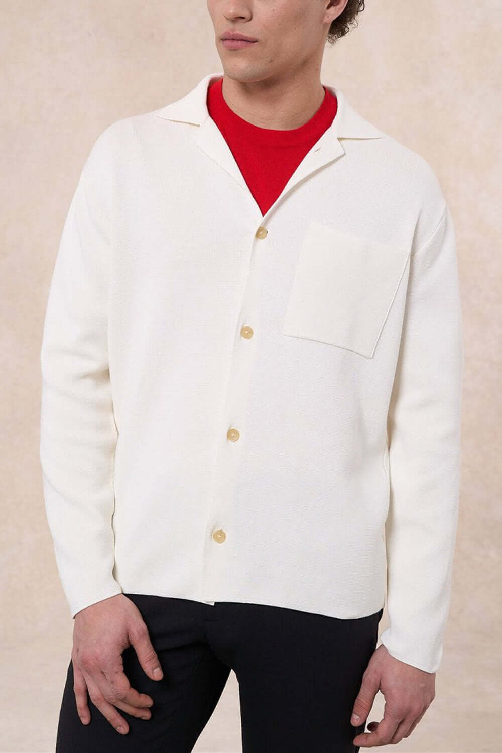 FILIPPO DE LAURENTIIS Overshirt in cotone punto milano Uncategorized FILIPPO DE LAURENTIIS