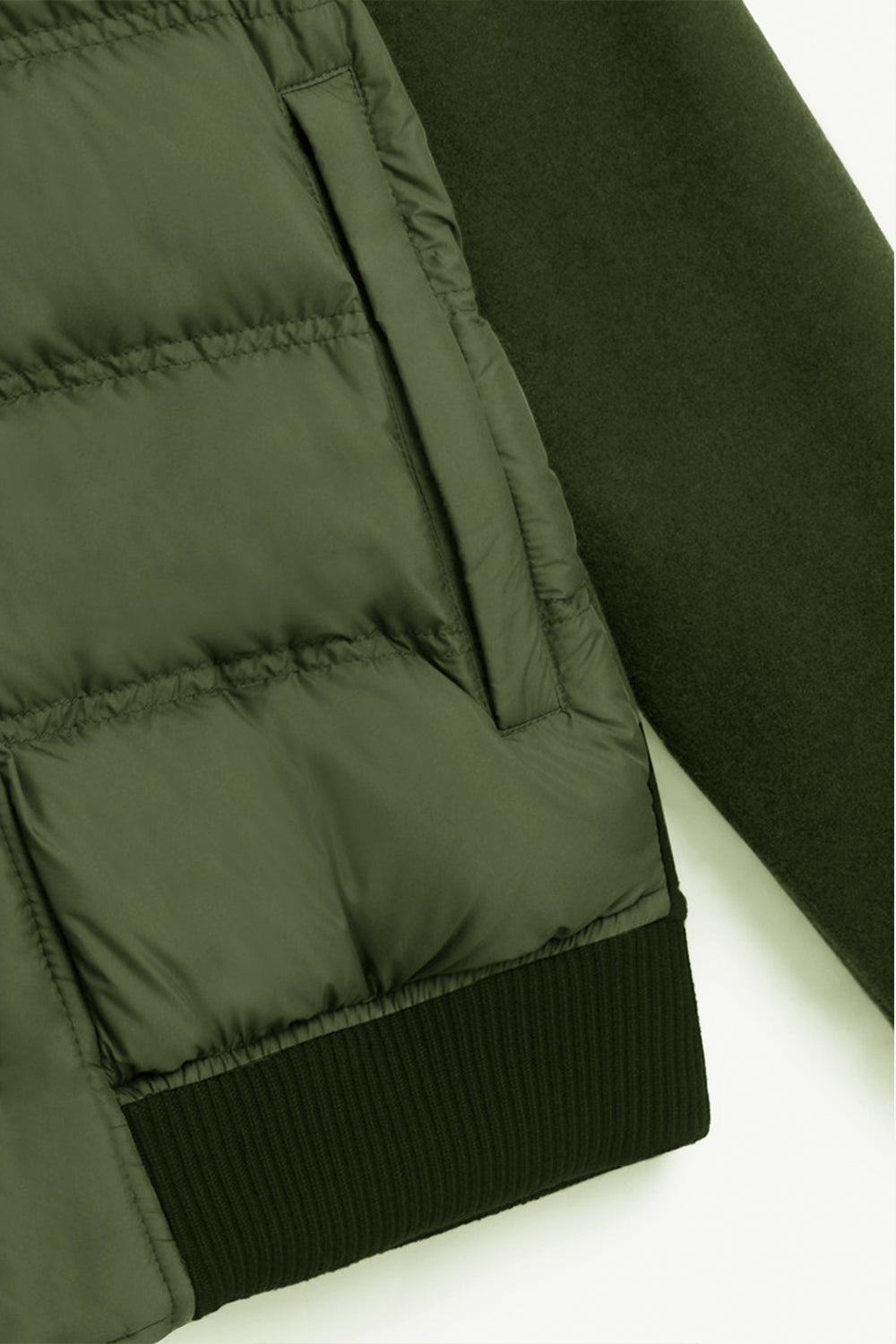 WOOLRICH Giacca ibrida in misto lana e trapuntata frontalmente WOOLRICH