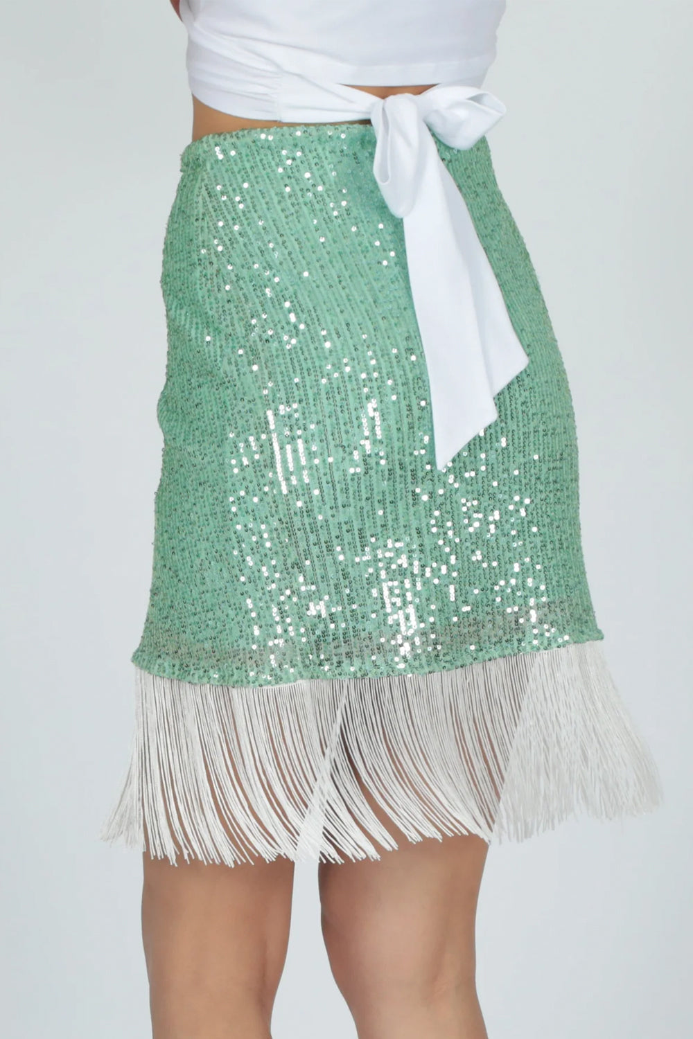 LE VOLIERE Gonna in pailettes e frangie LE VOLIERE