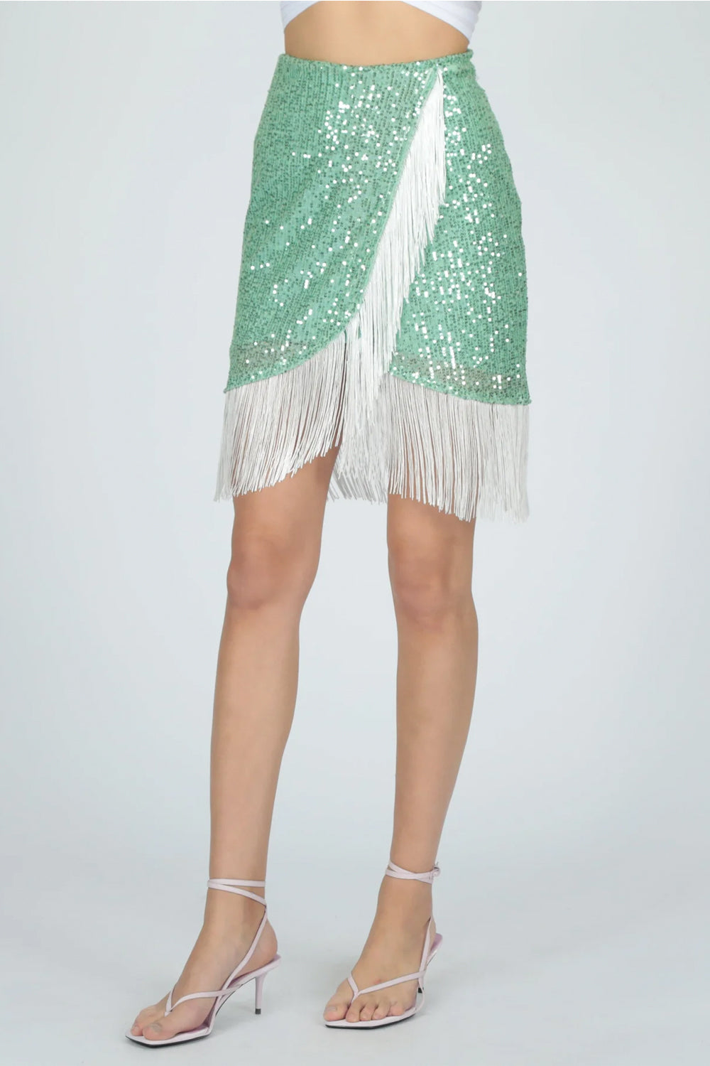 LE VOLIERE Gonna in pailettes e frangie LE VOLIERE