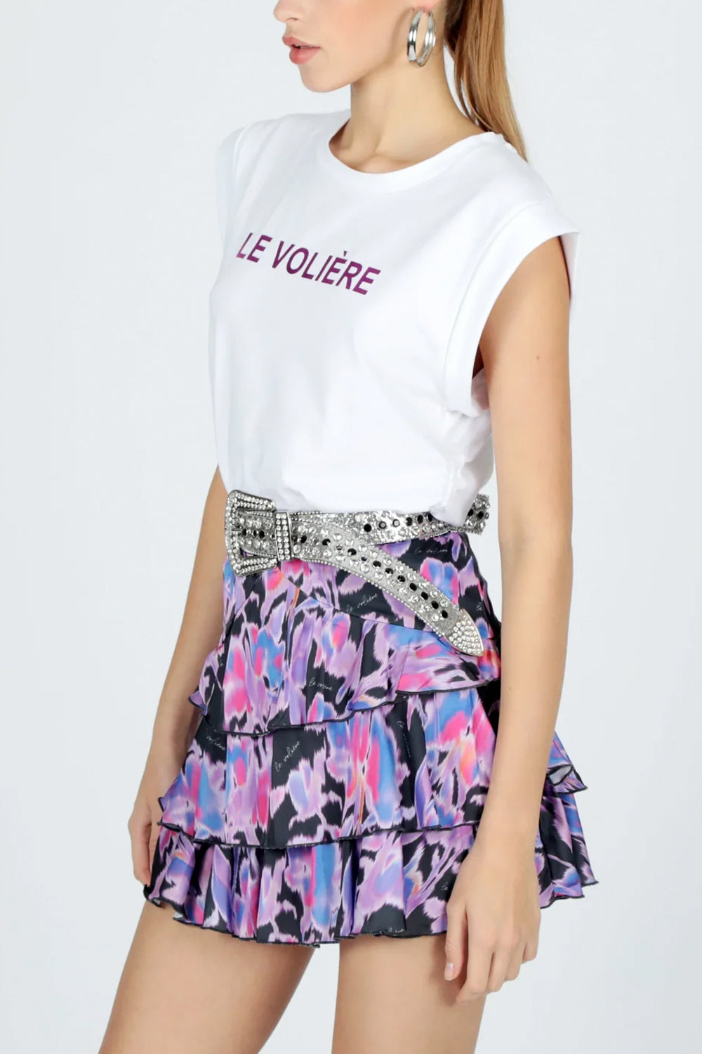 LE VOLIERE Gonna floreale a balze Uncategorized LE VOLIERE