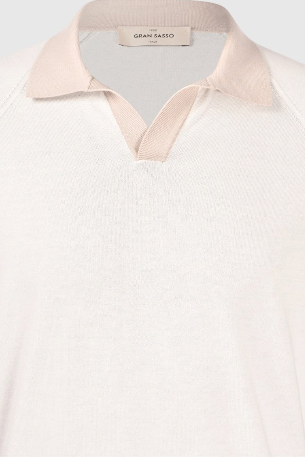 GRAN SASSO Polo Tennis in seta con profili a contrasto