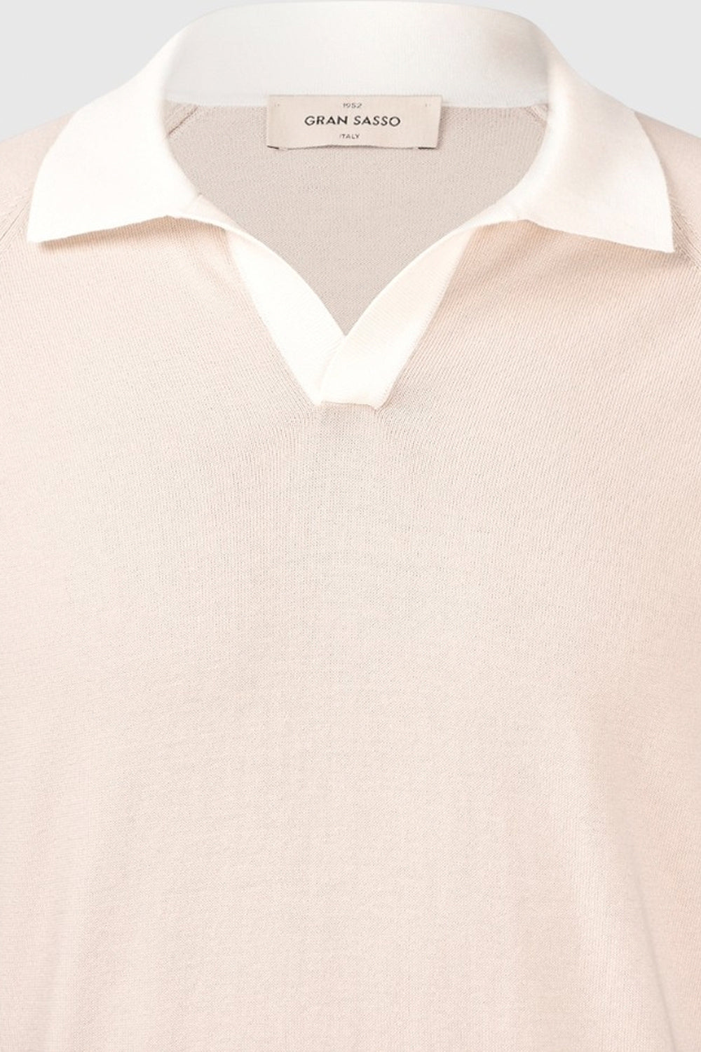 GRAN SASSO Polo Tennis in seta con profili a contrasto