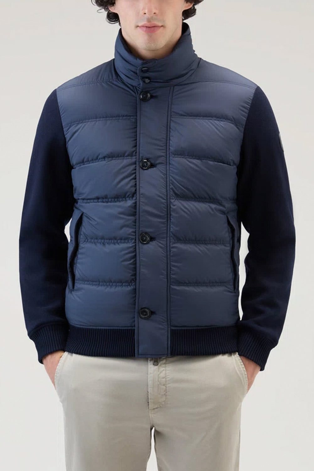 WOOLRICH Giacca ibrida in misto lana e trapuntata frontalmente WOOLRICH