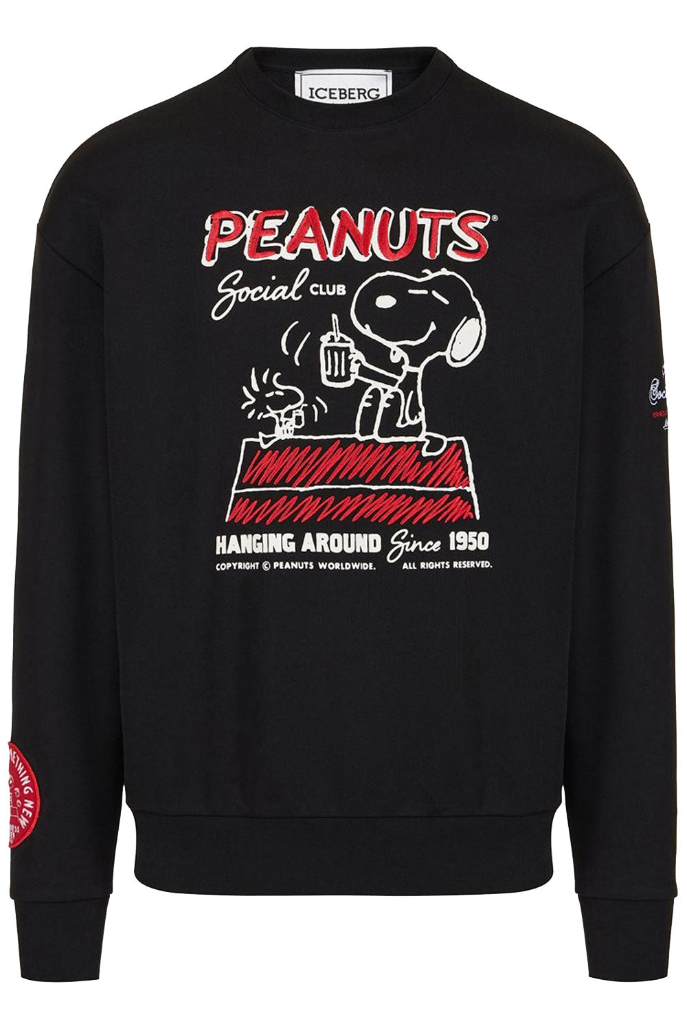 ICEBERG Felpa girocollo in cotone con stampa Peanuts