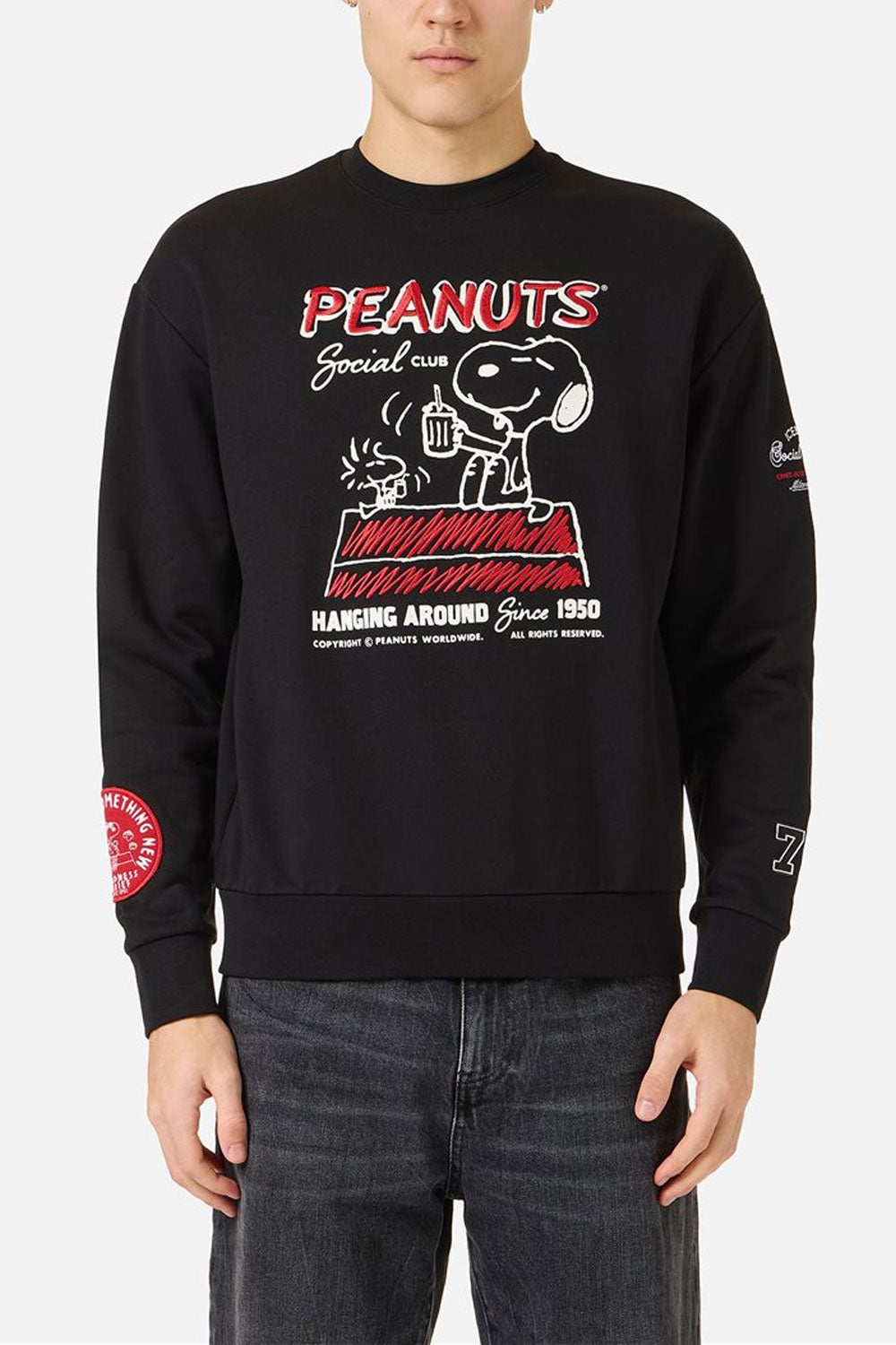 ICEBERG Felpa girocollo in cotone con stampa Peanuts