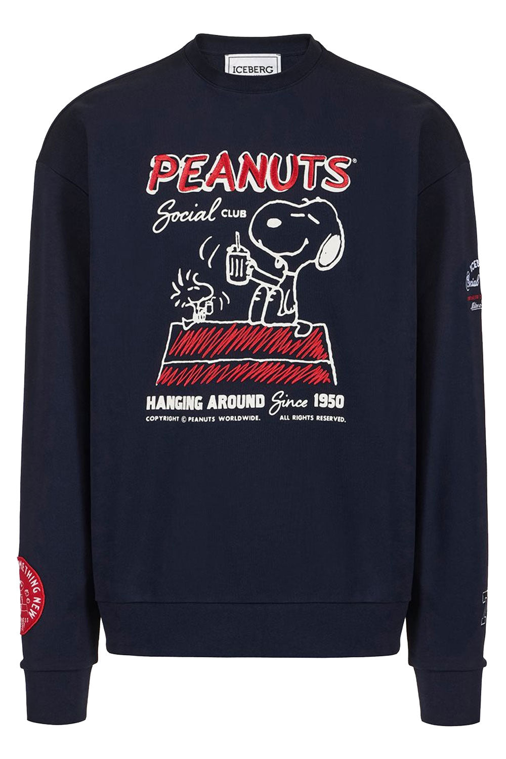 ICEBERG Felpa girocollo in cotone con stampa Peanuts