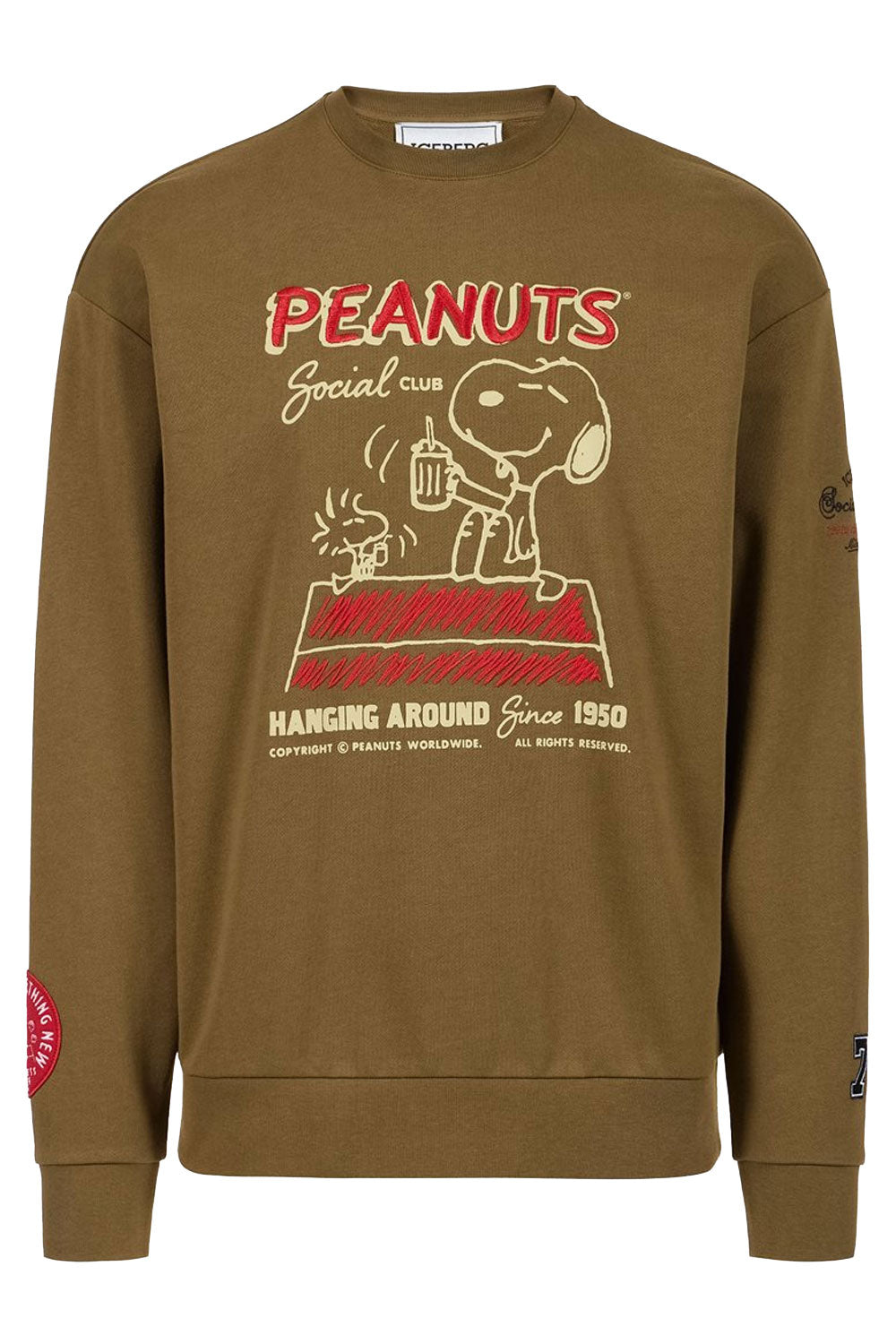 ICEBERG Felpa girocollo in cotone con stampa Peanuts