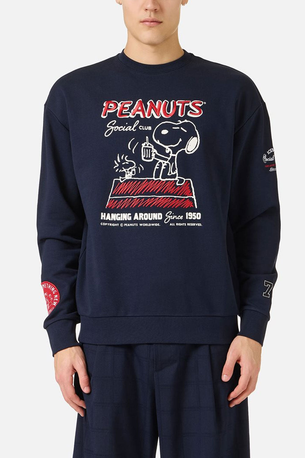 ICEBERG Felpa girocollo in cotone con stampa Peanuts