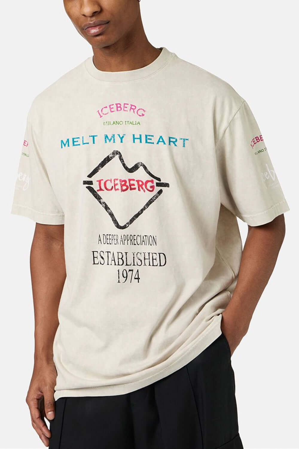 ICEBERG T-shirt relaxed fit in jersey di cotone Uncategorized ICEBERG