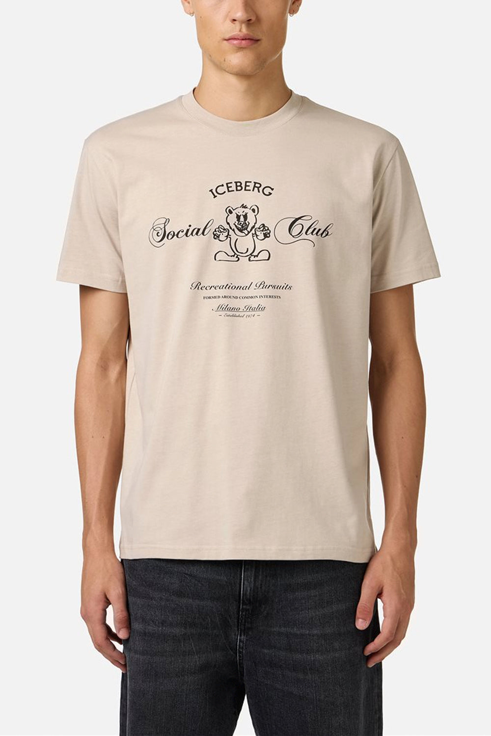 ICEBERG Tshirt in jersey regular fit con stampa ICEBERG Social Club