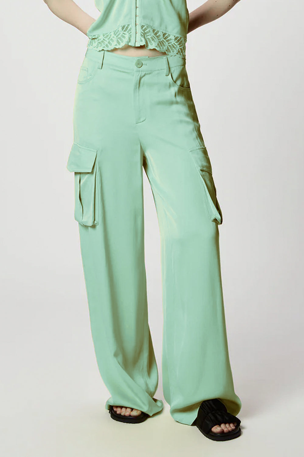 ISABELLE BLANCHE Pantalone cargo in viscosa ISABELLE BLANCHE