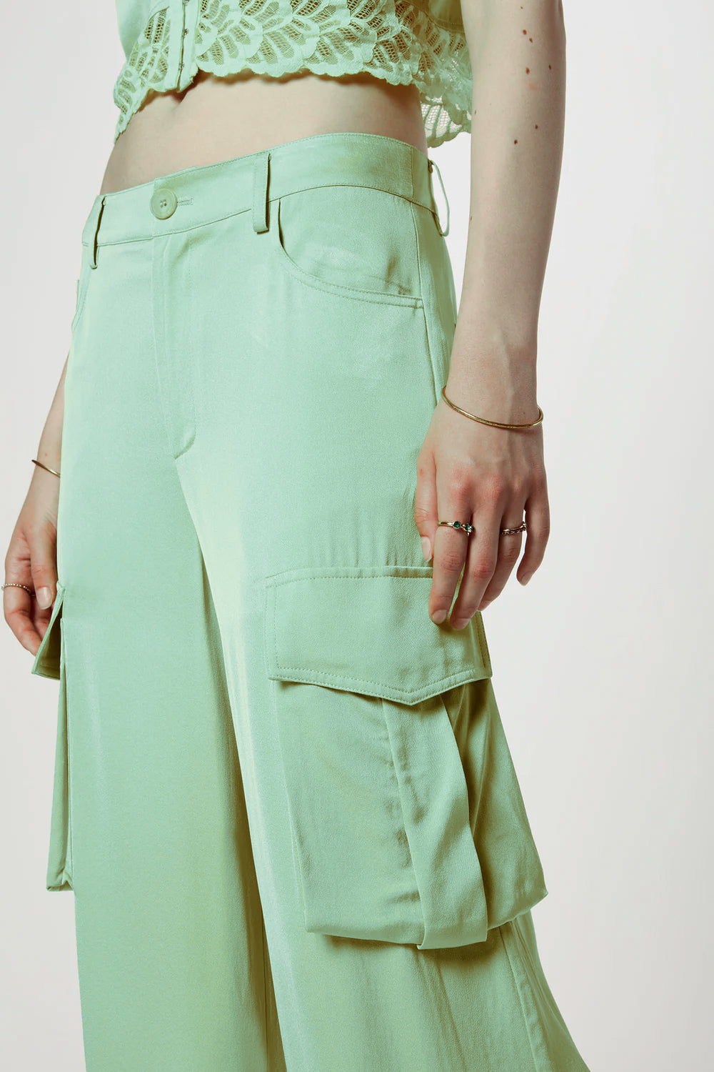 ISABELLE BLANCHE Pantalone cargo in viscosa ISABELLE BLANCHE