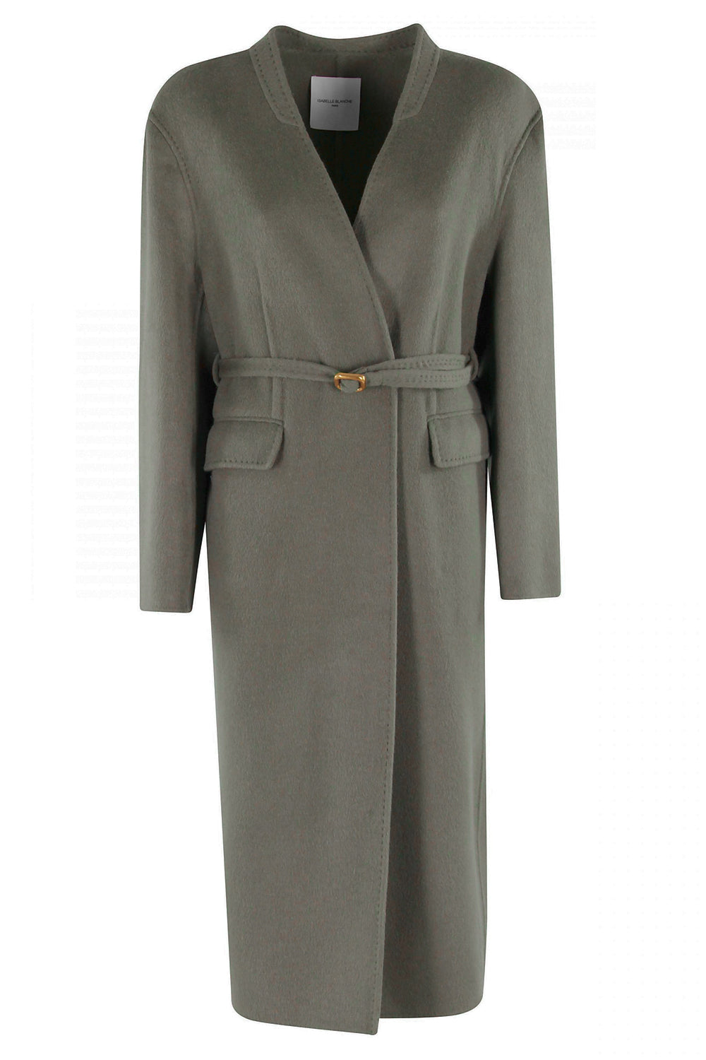 ISABELLE BLANCHE Cappotto lungo senza collo con cintura